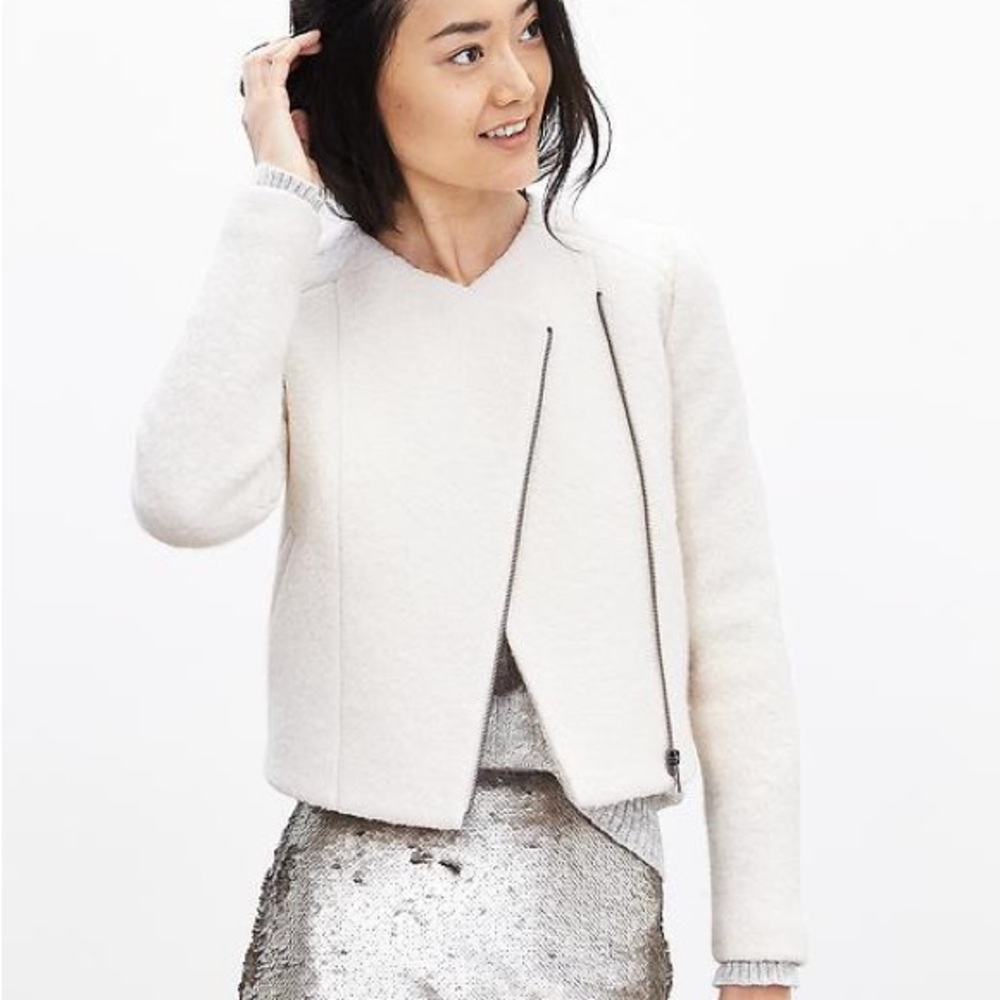 Banana Republic Wool moto zip up jacket